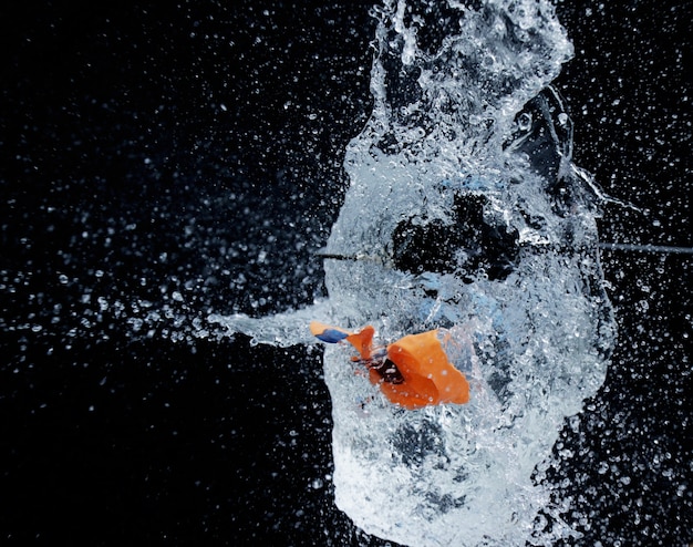 Photo needle stab to balloon and balloons that splash water same songkran festival to play water