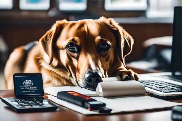 Foto neem uw hond mee naar het werk