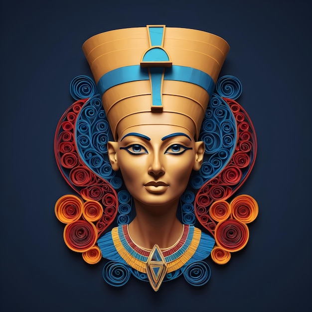 Foto quilling del logo di nefertiti