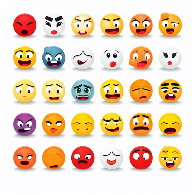 Negatieve gezichten Emojis 2d cartoon vector illustratie