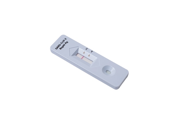 Negative result of Covid-19, Coronavirus rapid antigen test kit with nasal swab for home use