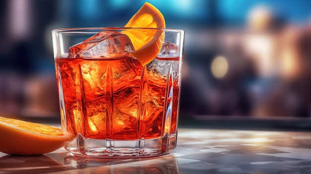 Negroni cocktail drink Generative Ai