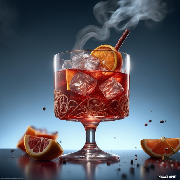 Foto negroni is een bittere cocktail, maar de vermouth en sinaasappel garnering voegen genoeg fruitige zoetheid toe aan de bala.