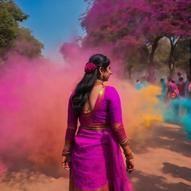 Photo nehru university celebrate festival holi in delhi india holi is a spring festival celebrated