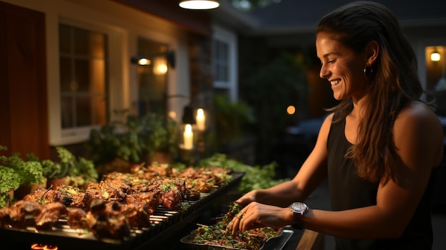 Neighbors Hosting A Community Potluck Dinner Wallpaper