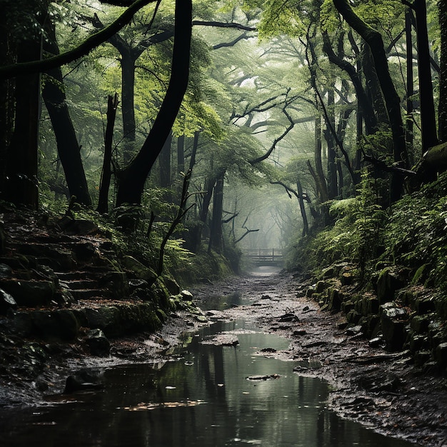 nella modo foresta profonda della Croazia