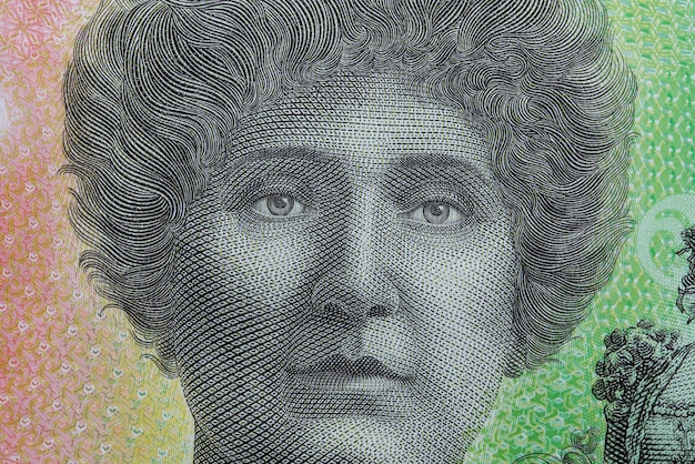 ネリー・メルバ オーストラリアの貨幣からクローズアップの肖像画