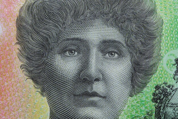 Foto nellie melba een close-up portret van australisch geld
