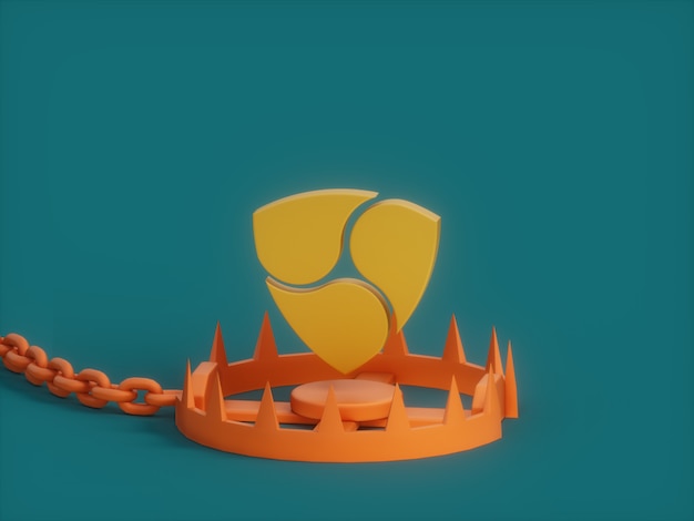 Nem Booby Trap Опасность Crypto Currency 3D Иллюстрация Визуализации