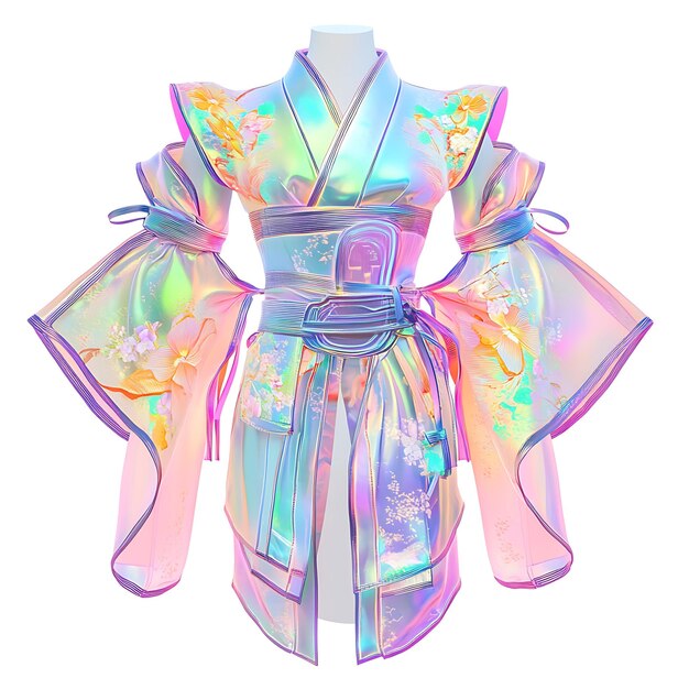 Photo neo kimono armor for fashion forward individuals with hologr isolated fashion cerative design suit