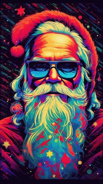 Neo pop art christmas santa