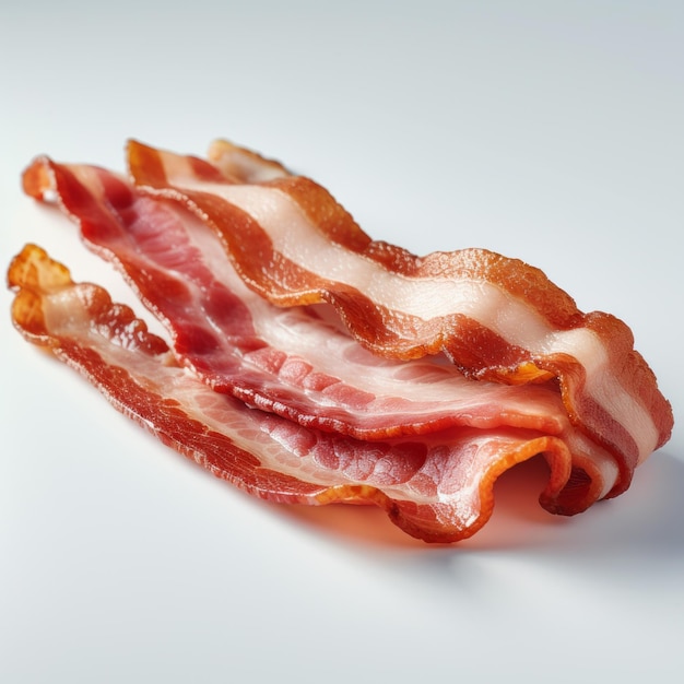 Neo Texture Bacon Tilt Shift Style Still Life On White Background