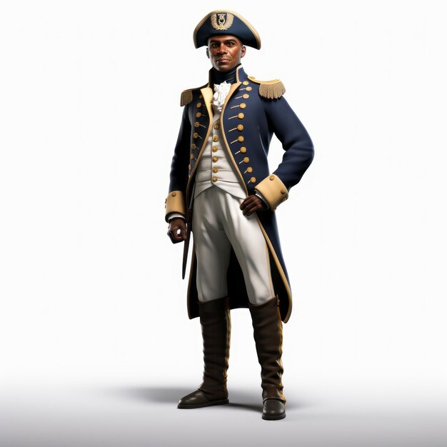 Neoclassical Concept Art Of African American Navy Captain In 3d