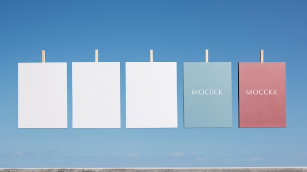 Neoclassical Wool Sign Mockup With Blue Background