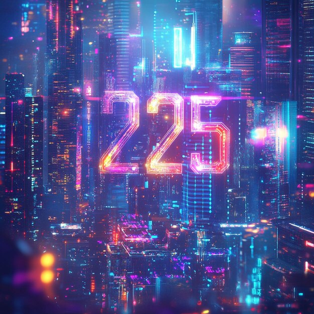 Neon 2025 Skyline Premium AIgenerated image