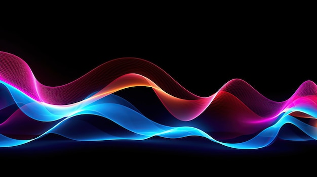 Neon 3 d background with wave A professional photography should use a high quality Generative AI