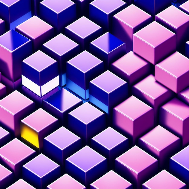 Neon 3d cubes background