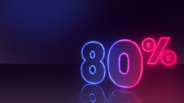 Foto neon 80 procent symbool