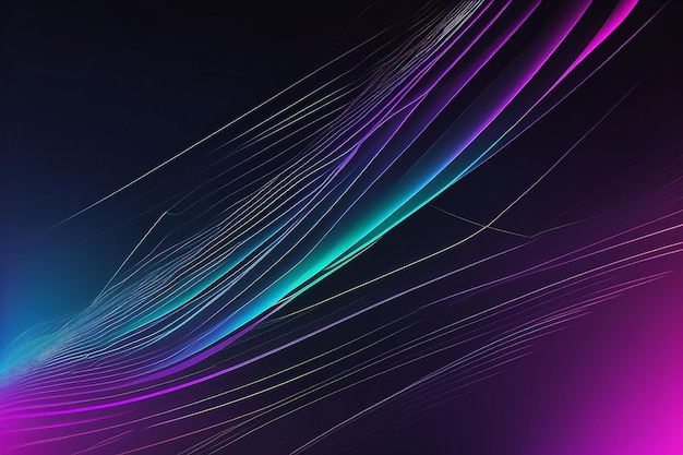 Neon abstract lines design on gradient background