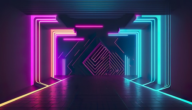 Neon achtergrond Creatieve illustratie Ai Genereren