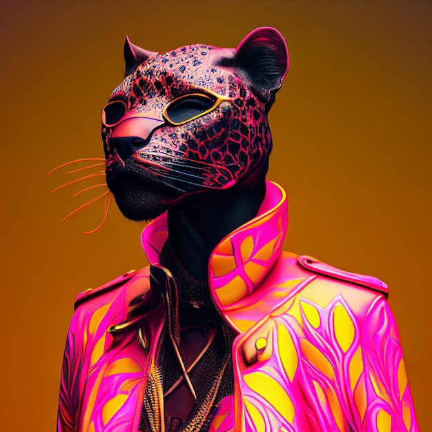 Photo neon animals animal bright suit outfit