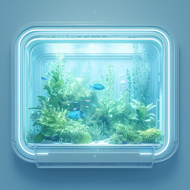 Neon Aquatic Ecosystem