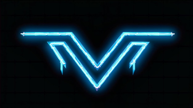 Neon arrows on the black background