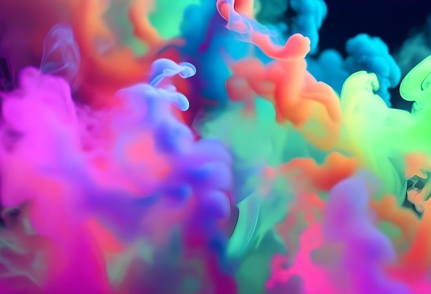 Foto neon atmosferische rook abstracte achtergrond close-up