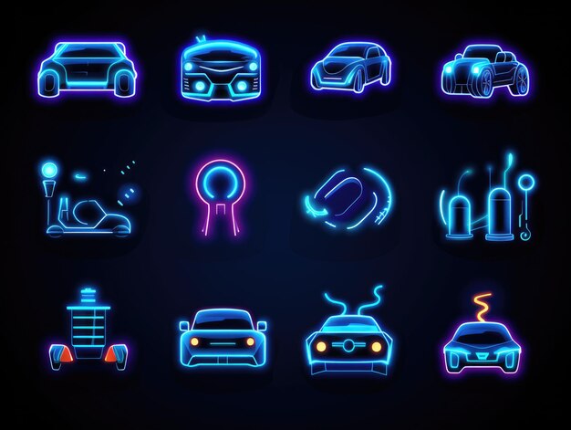 Neon auto Meest verbazingwekkende HD 8K wallpaper Stock Fotografisch beeld