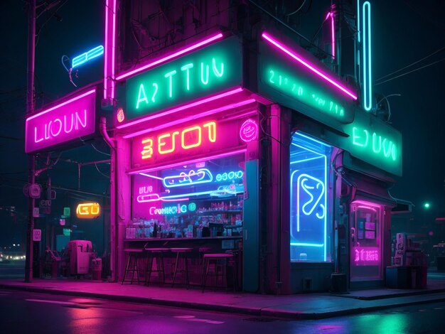 Neon background images collections cute wallpapers ai generated