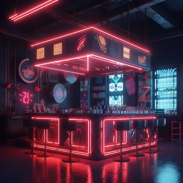 A neon bar with the word z on it