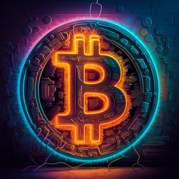 neon bitcoin illustratie