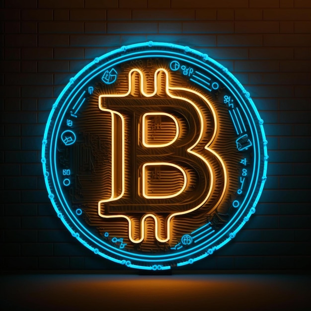 neon bitcoin illustratie