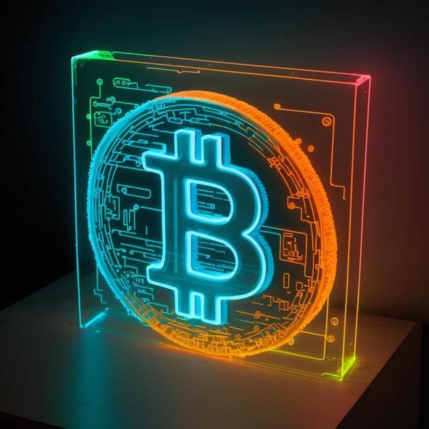 neon bitcoin illustration