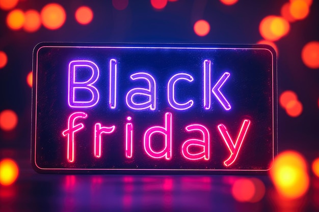 Neon Black Friday teken tegen zwart