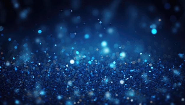 Neon Blue Abstract Sparkles Bokeh Background