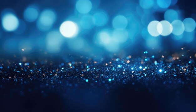 Neon Blue Abstract Sparkles Bokeh Background