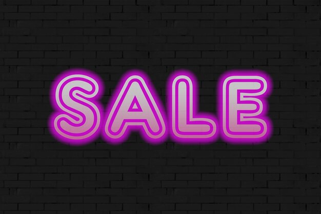 Neon bord met de inscriptie sale