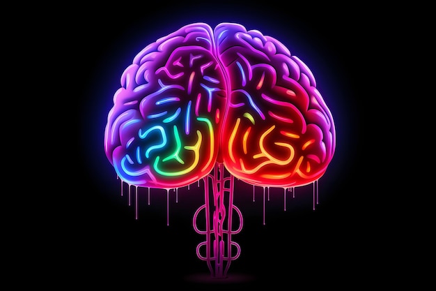 Photo neon brain