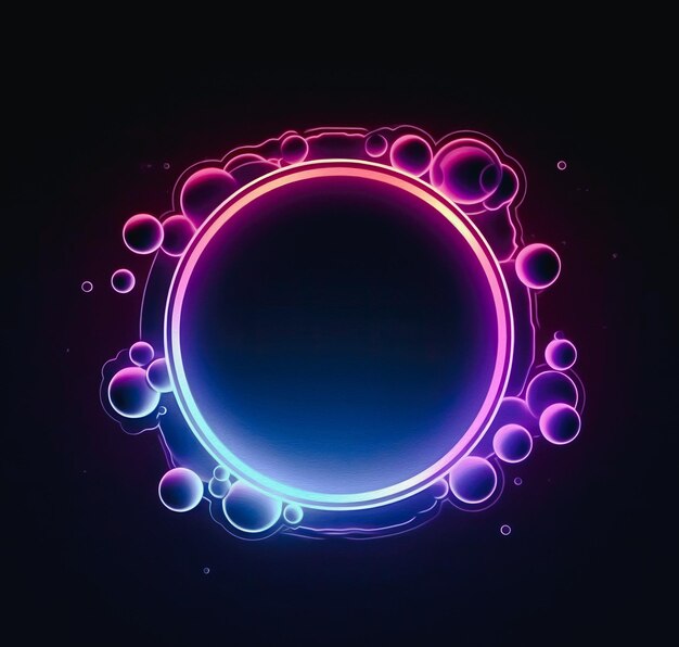 Photo neon bubble template