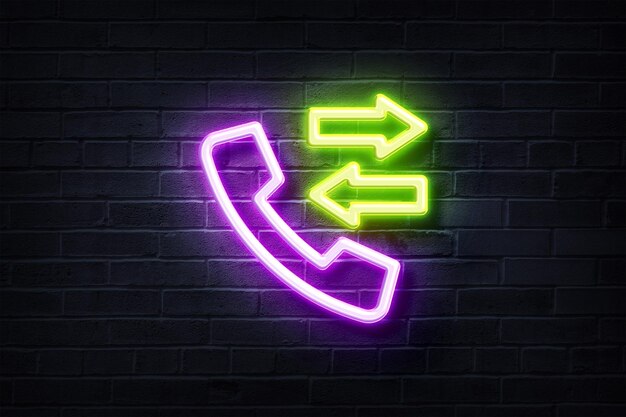 Связь Neon Call на кирпичной стене