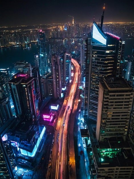 a neon car with a neon sign that says the word on it