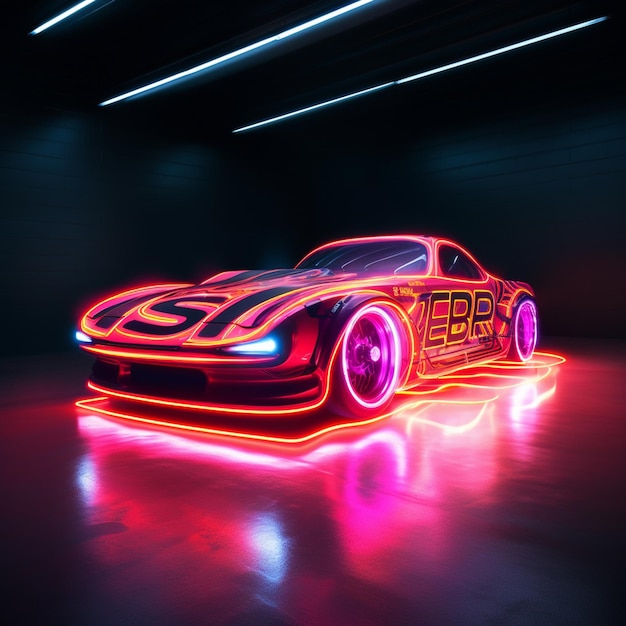 A neon car