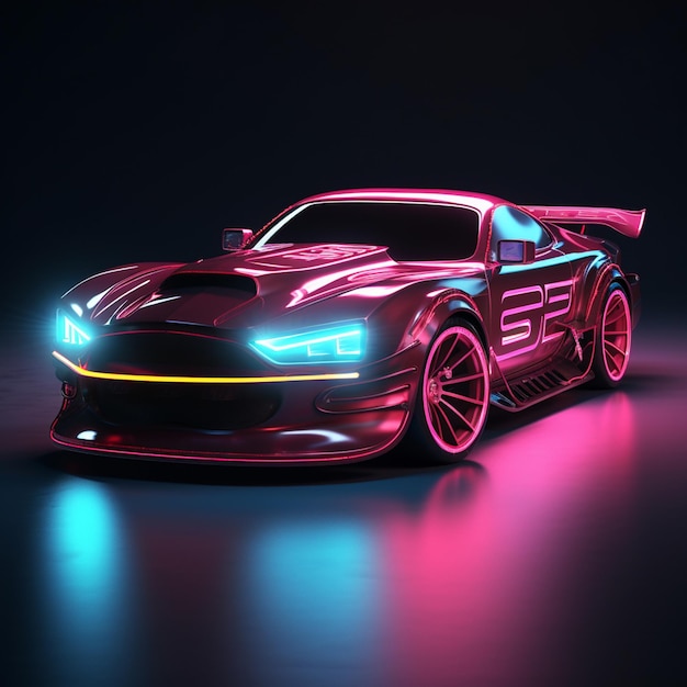 A neon car