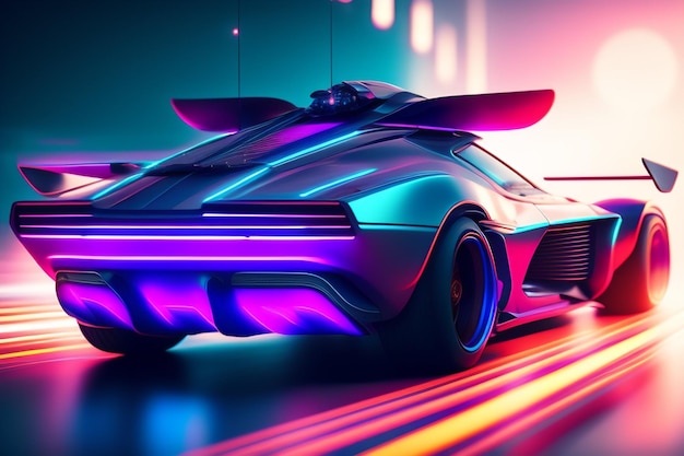 Neon car