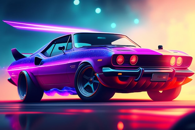 Neon car