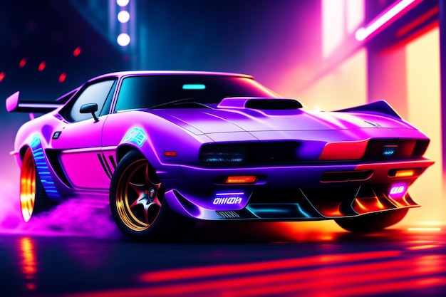 Neon car