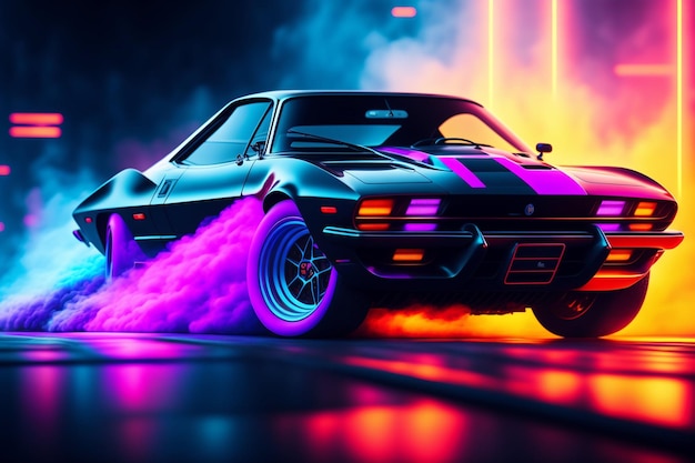 Neon car