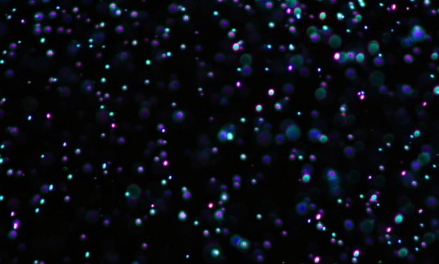 Neon cartoon stars blobs in space background