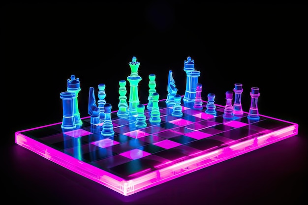 Futuristic Cyber Chess Holographic Pieces AI Stock Illustration -  Illustration of capabilities, board: 281330419